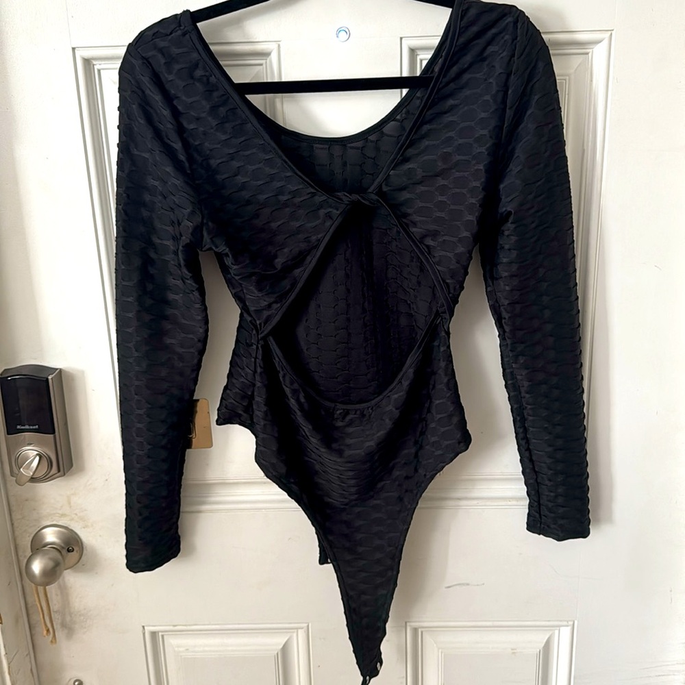 JOLIE & JOY BODYSUIT SIZE L BLACK LONG SLEEVES